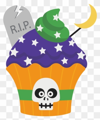 Free Halloween Cupcake Clipart Vector Freeuse Download - Cartoon Cakes And Sweets - Png Download