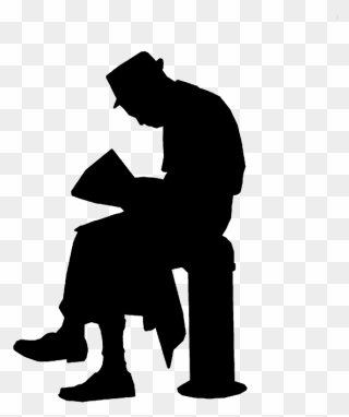 Are You Suffering From News Exposure Stress Syndrome - Old Man Reading Silhouette Clipart