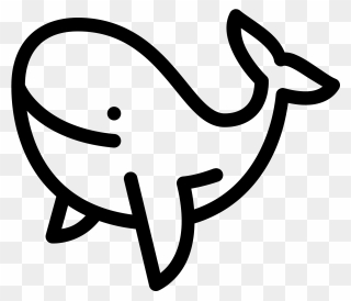 Clipart Whale Black And White - Whale Icon Png Transparent Png