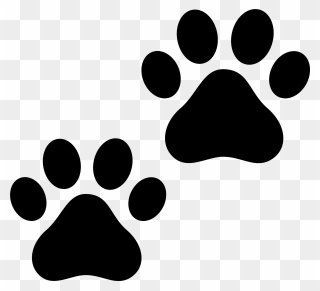Paw Print Frame Clipart - Paw Print Clipart Black And White - Png Download