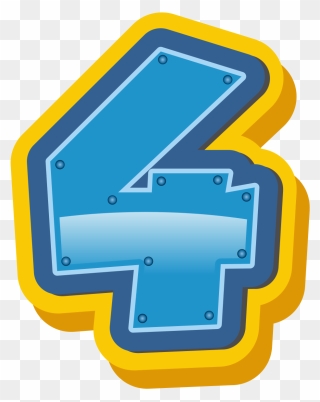 Paw Patrol Number 4 - Paw Patrol Font 4 Clipart