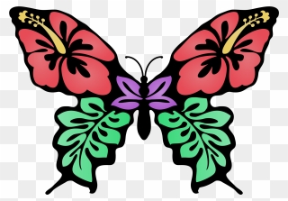Butterfly Flower Clipart Clip Art Transparent Library - Flower Butterfly Svg Free - Png Download
