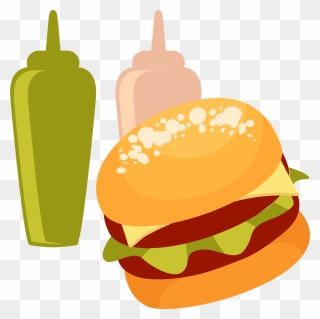 Hamburger Fast Food Clip - Hamburger - Png Download