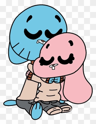 Cute Hug Png Clipart - Darwin Gumball Y Anais Transparent Png