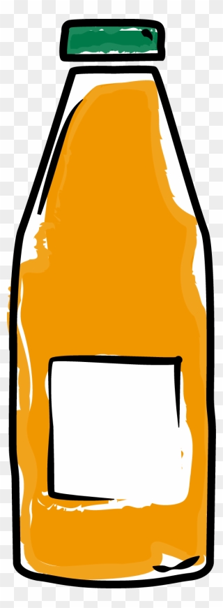Number 1 Clipart Orange, Number 1 Orange Transparent - Orange Juice Bottle Clipart - Png Download