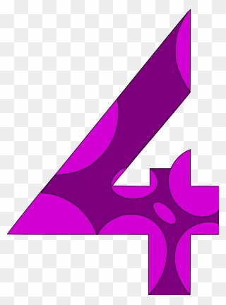 Number 1 Clipart Purple, Number 1 Purple Transparent - 4 Clipart Purple - Png Download