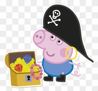 George Pig Pirate Clipart Free Download - Cartoon Characters Peppa Pig - Png Download