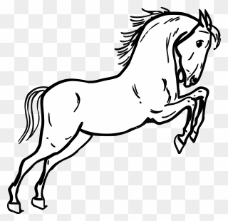Horse Clipart Black And White - Mustang Horse Coloring Page - Png Download