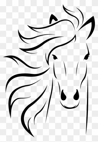 Download Horse Drawing Animal Face Silhouette - Horse Face Drawing Clipart