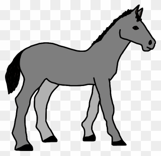 Mare Clipart Small Horse - Grey Horse Clip Art - Png Download