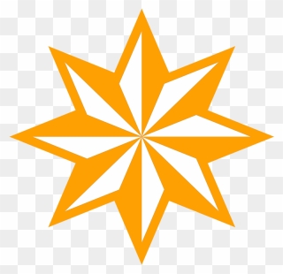 8-pointed Star Orange - 6 Point Nautical Star Clipart