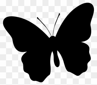 Brush - Black Butterfly Clip Art - Png Download
