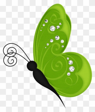Transparent Gel Clipart - Butterfly Png Green Gif
