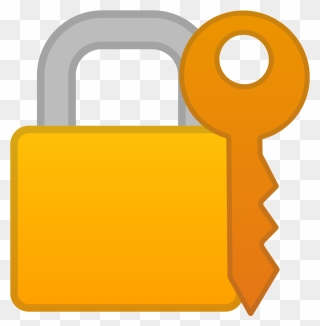 Lock Clipart Orange - Lock With Key Emoji - Png Download