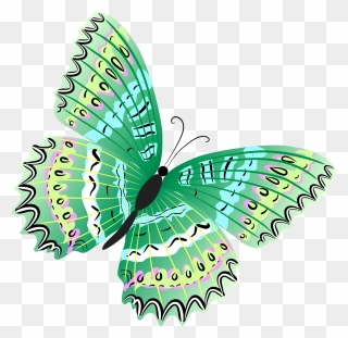 Butterfly Clip Art - Green Butterfly Clipart - Png Download