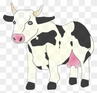 Cow Cartoon Black Background Clipart (#5242437) - PinClipart