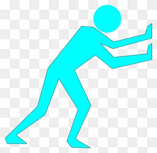 Man Pushing Turpquoise Clip Art At Clker - Push Png Transparent Png