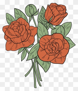 Bouquet Of Roses Clipart - Hybrid Tea Rose - Png Download