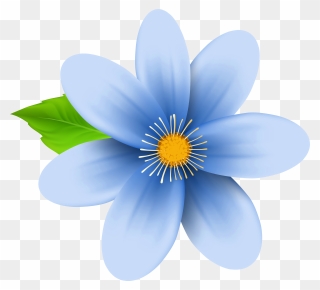 Blue Flower Clip Art Image - Png Download