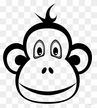 Monkey Clipart Black And White - Black And White Monkey Clip Art - Png Download