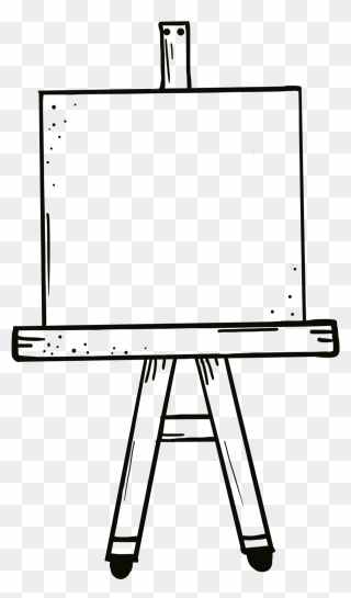 Transparent Closed Book Clipart Black And White - Easel Clipart Black And White - Png Download