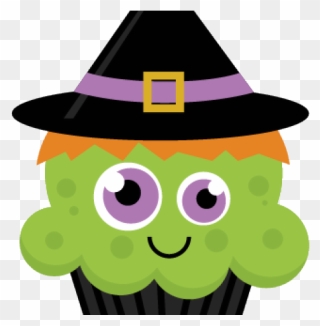 Cupcake Clipart Witch - Cartoon Halloween Cupcake - Png Download