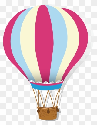 Hot Air Balloon Clipart - Blue And Pink Hot Air Balloon - Png Download