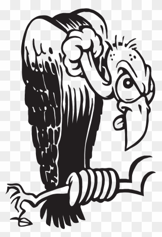 Cartoon Black And White Vulture Clipart