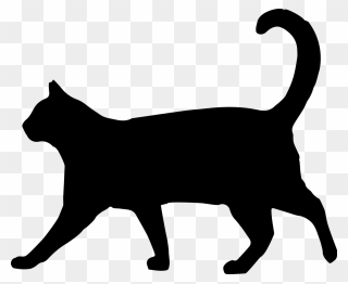 Silhouette Royalty-free Cat Clip Art - Walking Black Cat Silhouette - Png Download