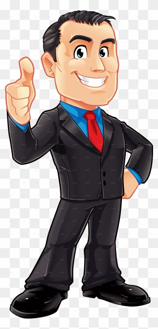 Male Clipart Business Man - Man Thumbs Up Cartoon - Png Download