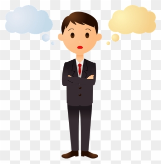 Businessman Thinking Clipart - Illustration - Png Download