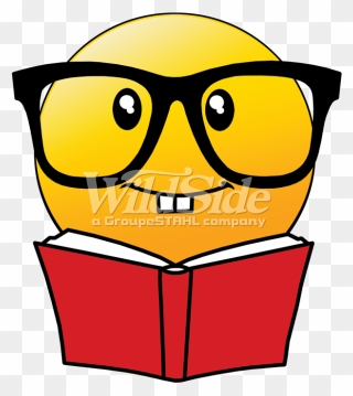 Emoji Reading Book With Glasses - Reading Book Emoji Clipart