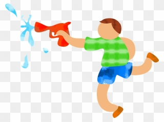 Kid Playing With Watergun Clipart - Pester Clip Art - Png Download