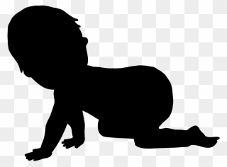 Baby Silhouette Boy - Baby Girl Crawling Silhouette Png Clipart