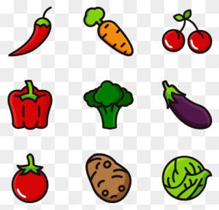 Icon Packs Vector - Fruits And Vegetables Png Cartoon Clipart