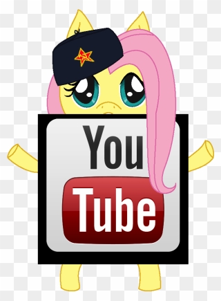 Communist Fluttershy Youtube Logo By Xelectricwings - Youtube Clipart