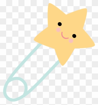 Star Diaper Pin Svg Cut File - Cat Grabs Treat Clipart