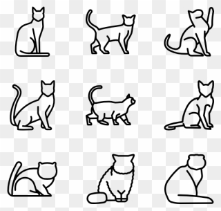 Collection Of Free Drawing Cat Position Download On - Cats Icon Png Clipart
