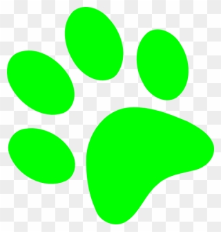 Paw Clipart Green Dog - Dog Paw Clipart Green - Png Download