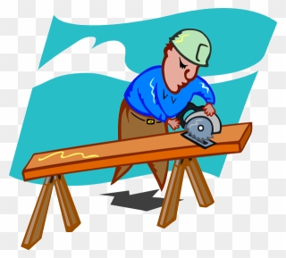 Sawing Carpenter Clip Art - Carpenter Clipart - Png Download