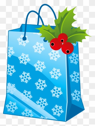 Christmas Shopping Bag Clipart Svg Black And White - Clipart Christmas Gift Bag - Png Download