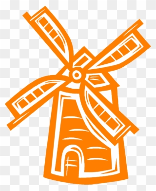Vector Windmill Netherlands - Dutch Windmill Vector Clipart