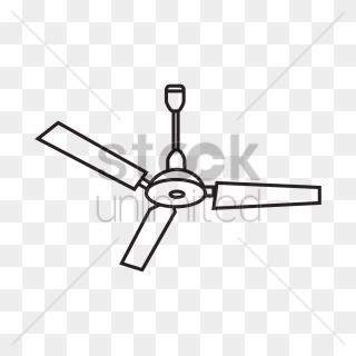 Fans Clipart Silling - Outline Of Ceiling Fan - Png Download