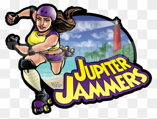 Jupiter Jammers Wftda Roller Derby Team Mascot & Logo, - Gotham Girls Roller Derby Clipart