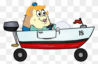 Mad Clipart Spongebob - Mrs Puff In A Boat - Png Download