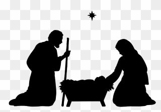 Mary Joseph And Baby Jesus Silhouette Clipart