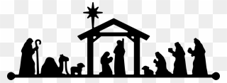 Nativity Svg Cut File - Clipart Nativity Scene Silhouette - Png Download