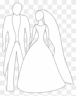 White Bride And Groom Clipart - Png Download