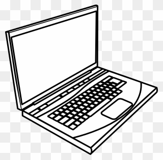 Laptop Drawing Clip Art - Laptop Black And White - Png Download