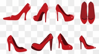 Sneakers Clipart Red Clothing - Red High Heel Clip Art - Png Download